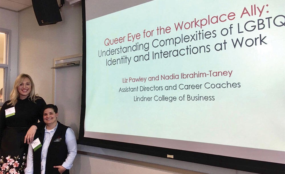 Liz Pawley and Nadia Ibrahim-Taney at UC's Equity & Inclusion Conference