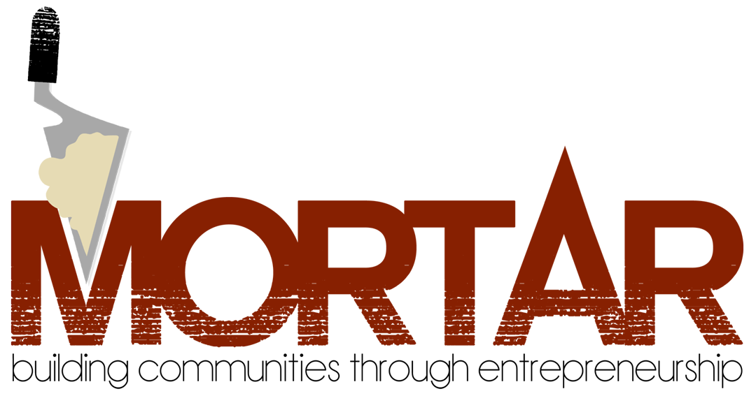 Mortar logo with "building communities through entrepreneurship" tagline